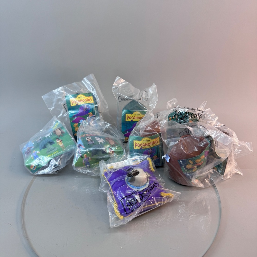 Disney Burger King Pocahontas Finger Puppets Lot 8 NIP Multi 90s Vintage Kidcore